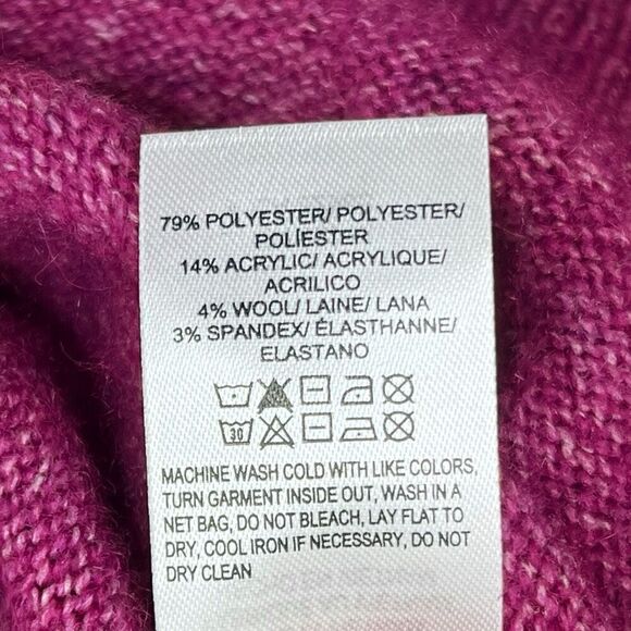 Lucky Brand Magenta V-Neck Sweater Wool Blend Size M NWOT Lightweight Casual - Picture 10 of 10